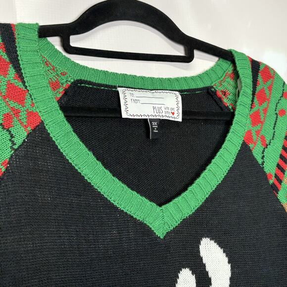 Derek Heart Ugly Christmas Sweater Santa's Favorite‎ Plus Size 3XL Reindeer - Picture 4 of 6